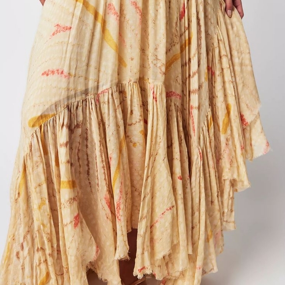 RARE*FREE PEOPLE FP ONE Clover Printed Maxi Skirt Sand Combo XS- LE CLOVER SHADE - Picture 7 of 12